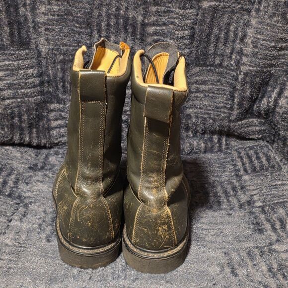 Men\'s Vintage Leather Hunting Fishing Boots Size 10.5D Brown Oil Resist Soles main image 10